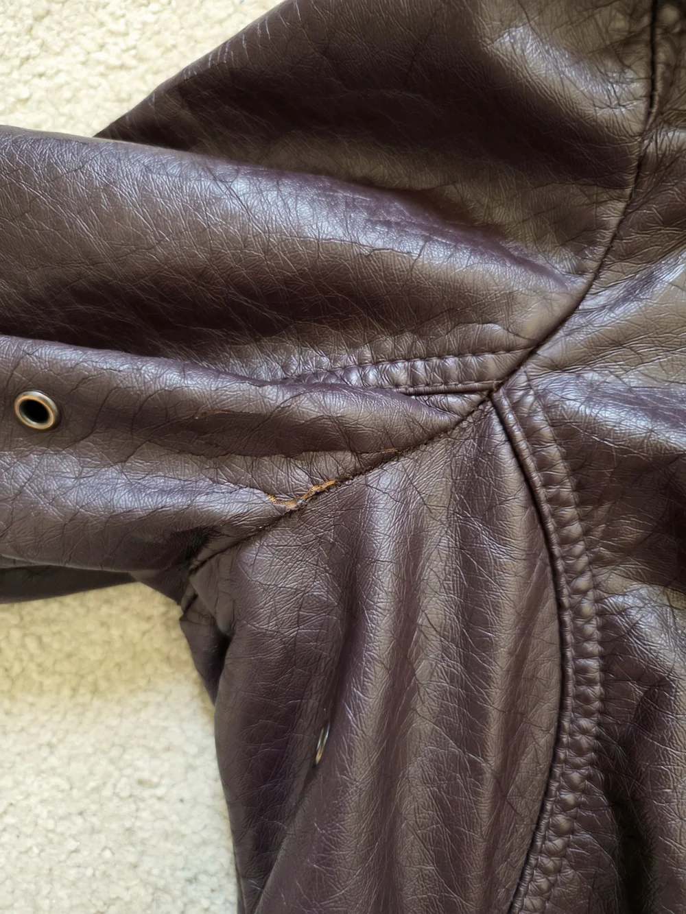 J2: Brown Faux Leather Hooded Moto Jacket & Removable Fleece Insert